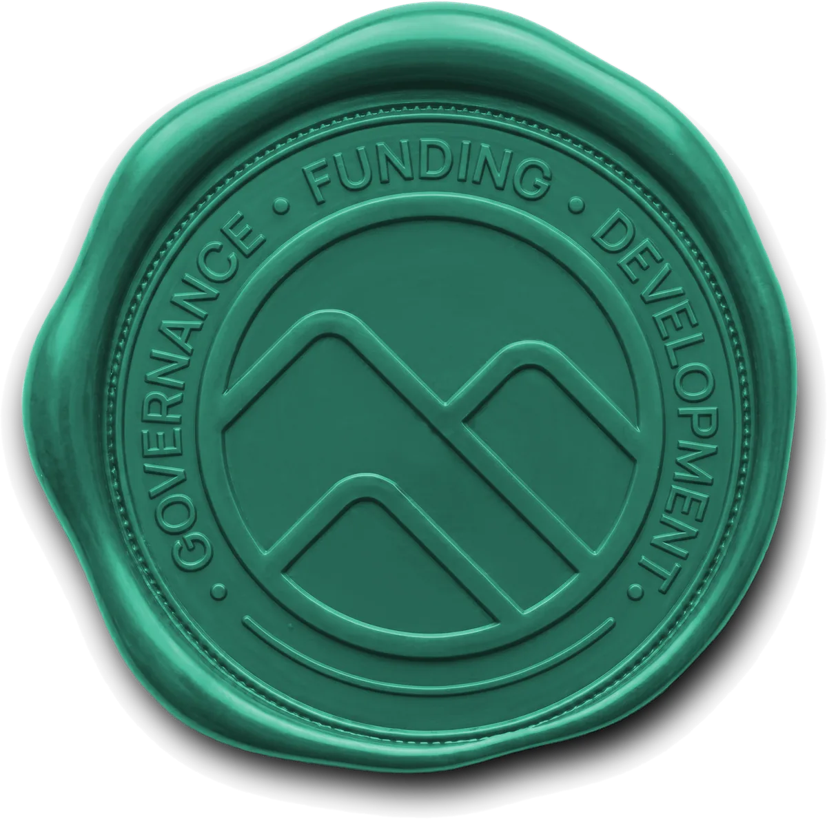 The KAI-2 Seal pressed in teal wax: Governance, Funding and Development set around the KAI-2 mountain mark.